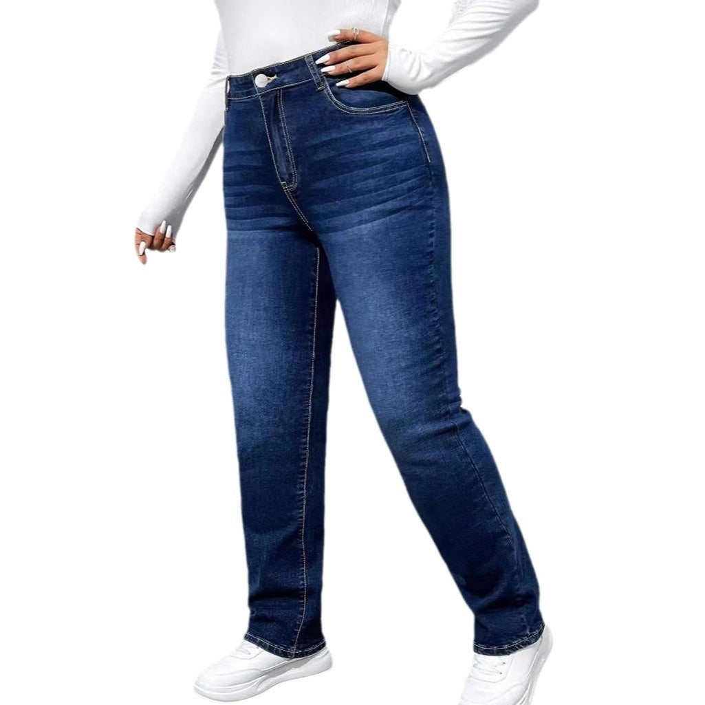 Women’s Stretch Denim Straight-Leg Pants