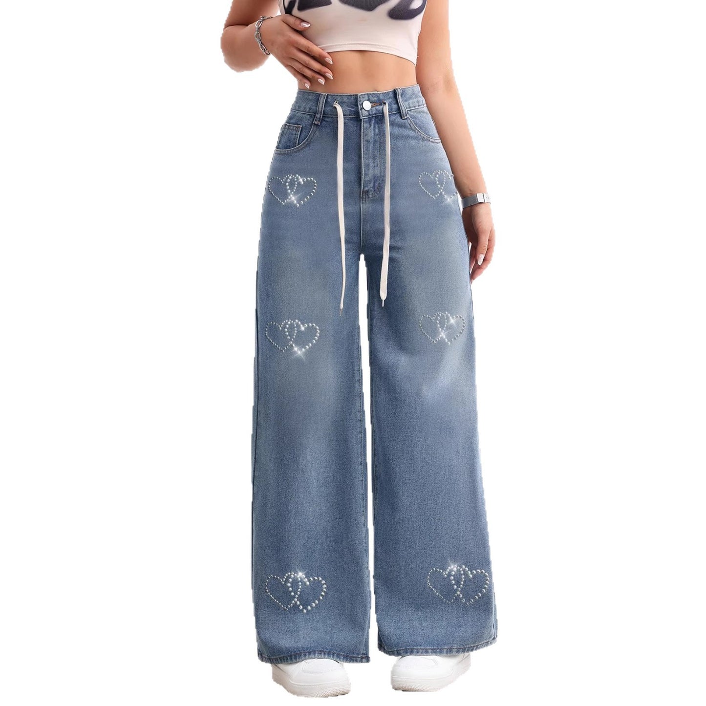 American Style Retro Wide Leg Jeans