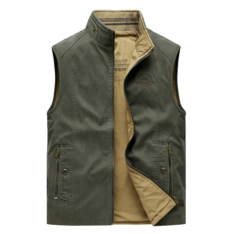 Double-Sided Cotton Work Vest for Men