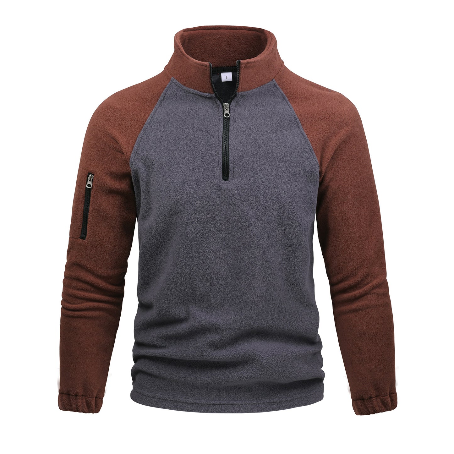 Contrast Zipper Pullover Top