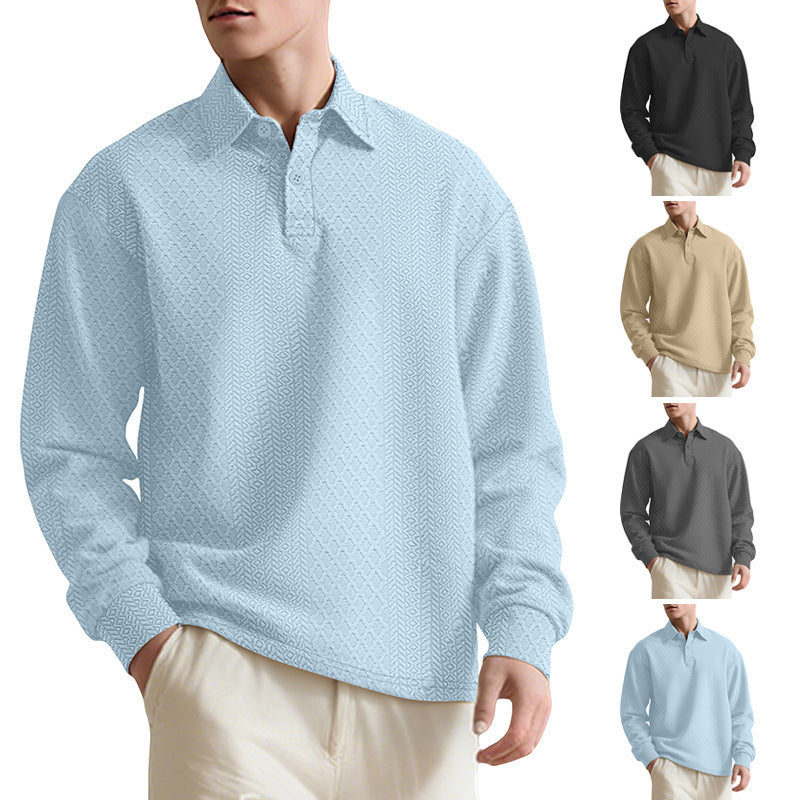 Jacquard Lapel Polo Sweater