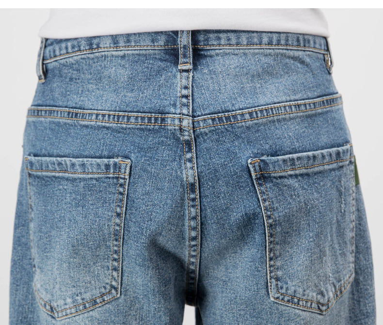 Ripped Leisure Tapered Slim Fit Jeans