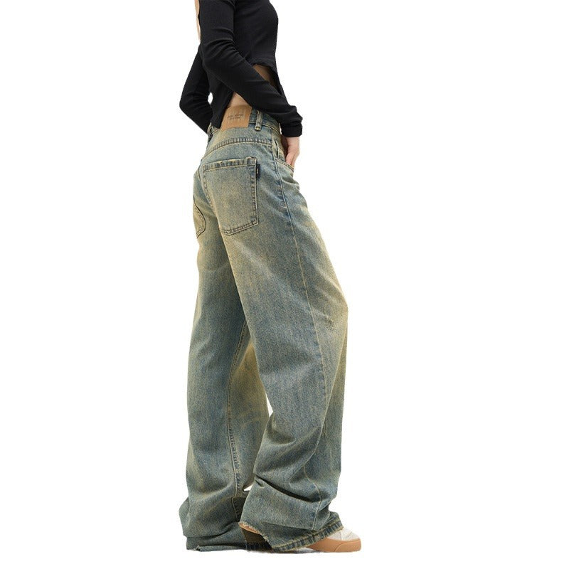 All-match American Retro Wide-leg Jeans