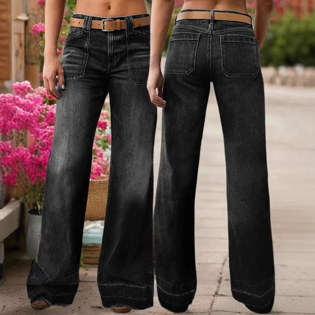 Autumn & Winter Slimming Wide-Leg Straight Jeans