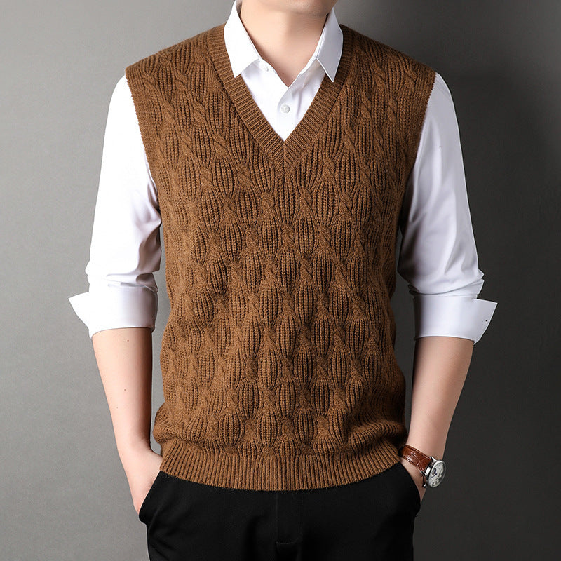 Men's Twisted Loose Woolen Vest
