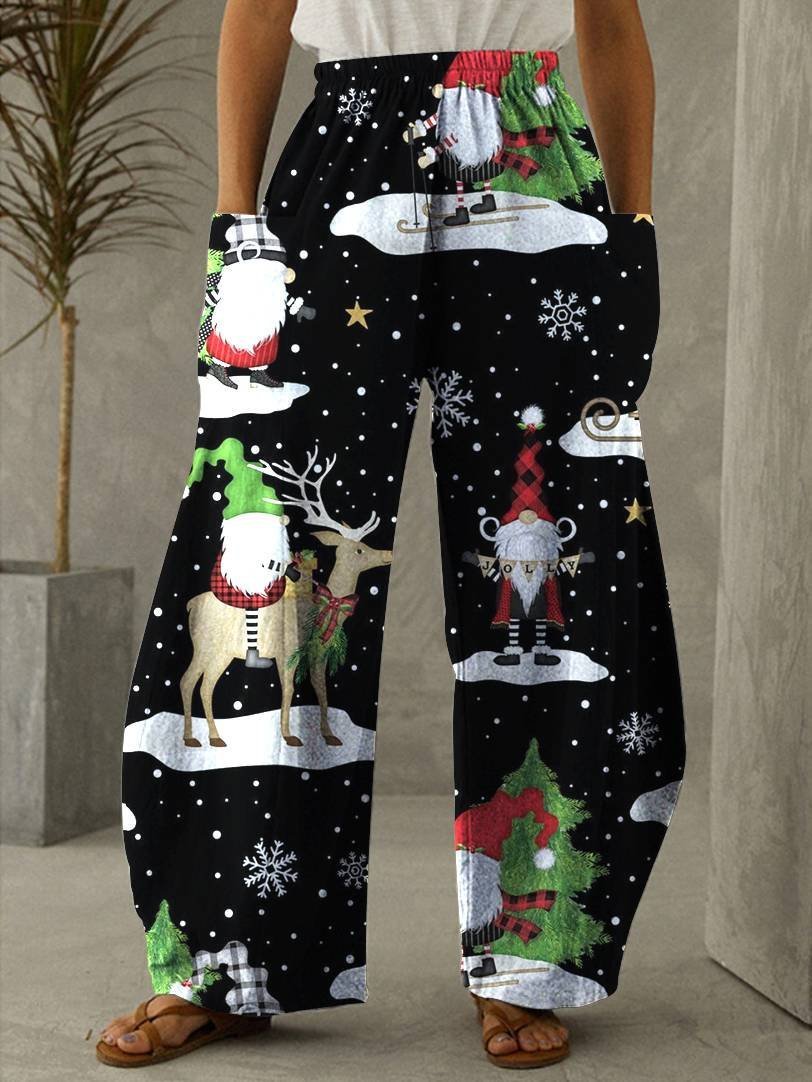 Street Hipster Mid-Waist Wide-Leg Pants