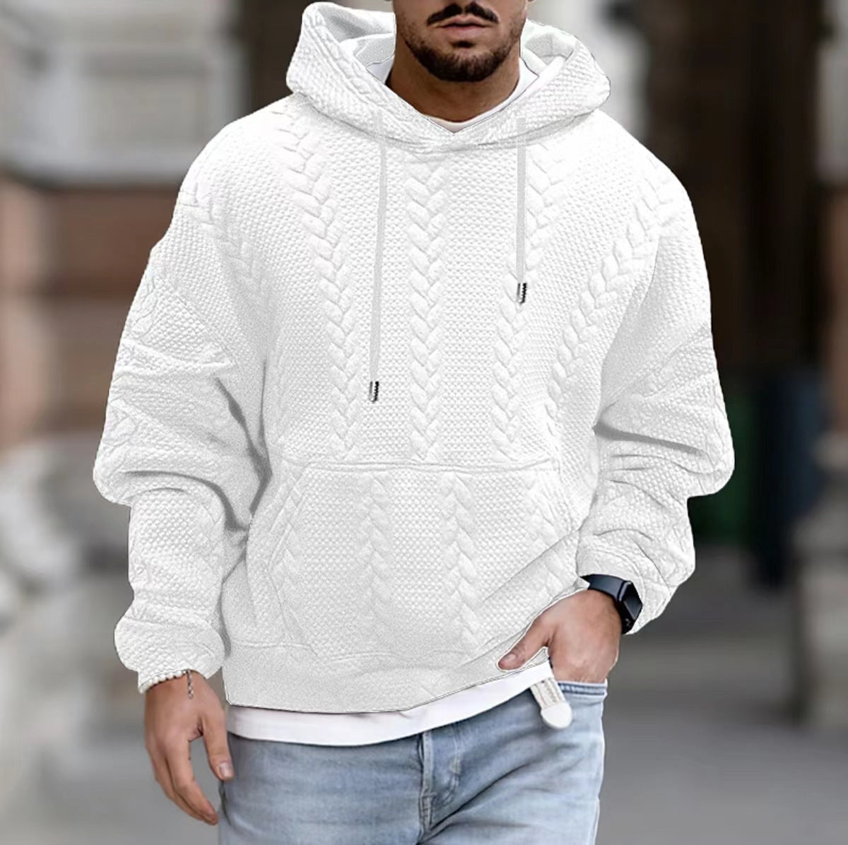 Solid Color Long-Sleeved Sweater