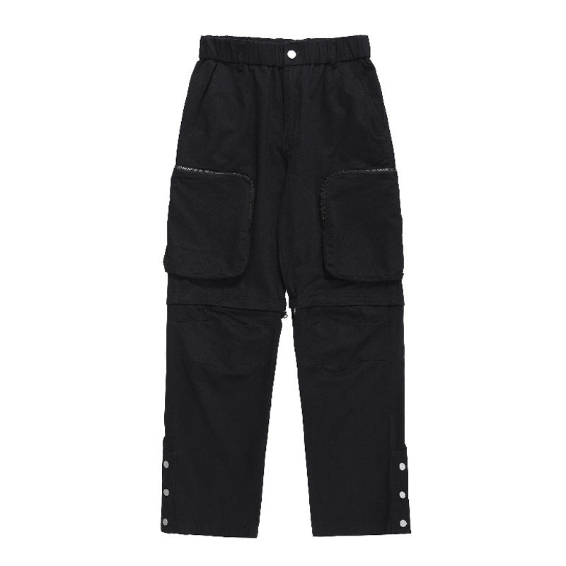 Loose Straight Large-Pocket Pants