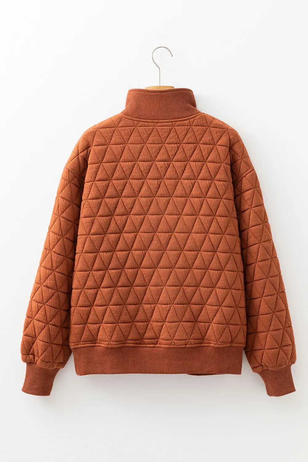 Geometric Quilted Half-Zip Top