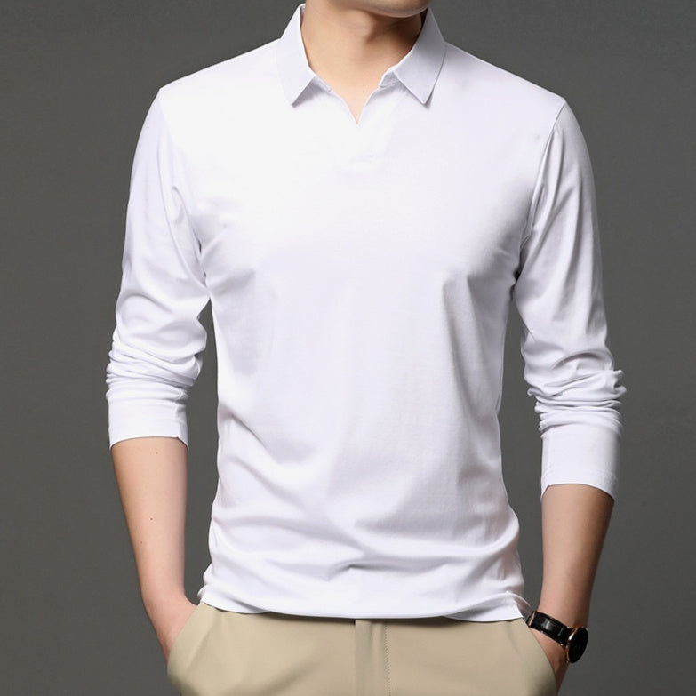 Men’s Solid Color Lapel Shirt