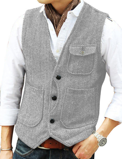 Herringbone Men’s Suit Vest