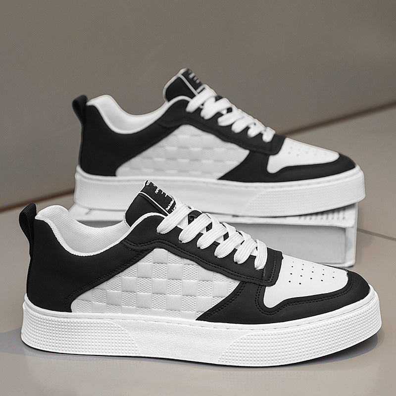 Plaid Lace-Up Sneakers for Men