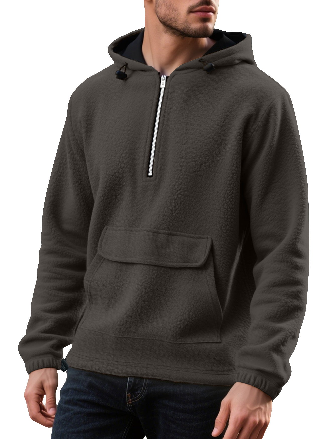 Half-Zip Padded Fleece Hoodie