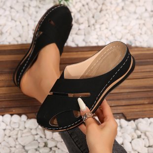 Elegant Closed Toe Cool Half Slippers For Women Summer Outdoor Wear