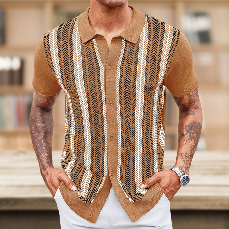 Men’s Striped Jacquard Sweater T-shirt