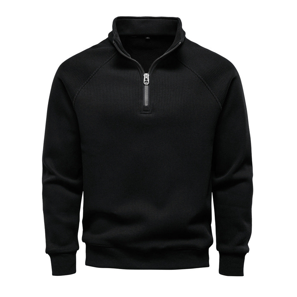 Half-Zip Fleece Stand Sweater