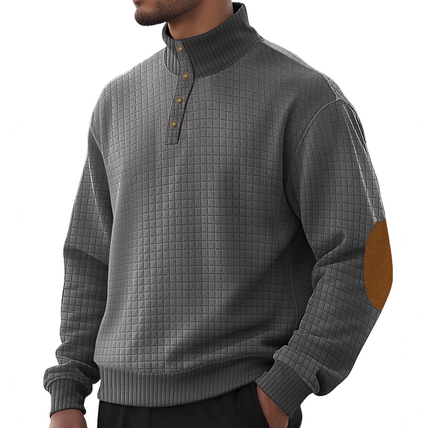 Plaid Stand-Collar Sweater