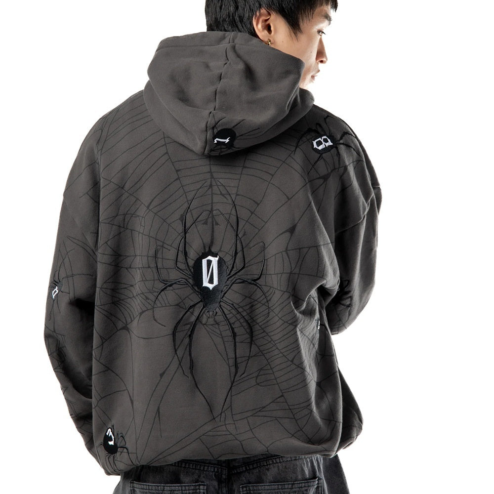 Spider Web Hooded Pullover