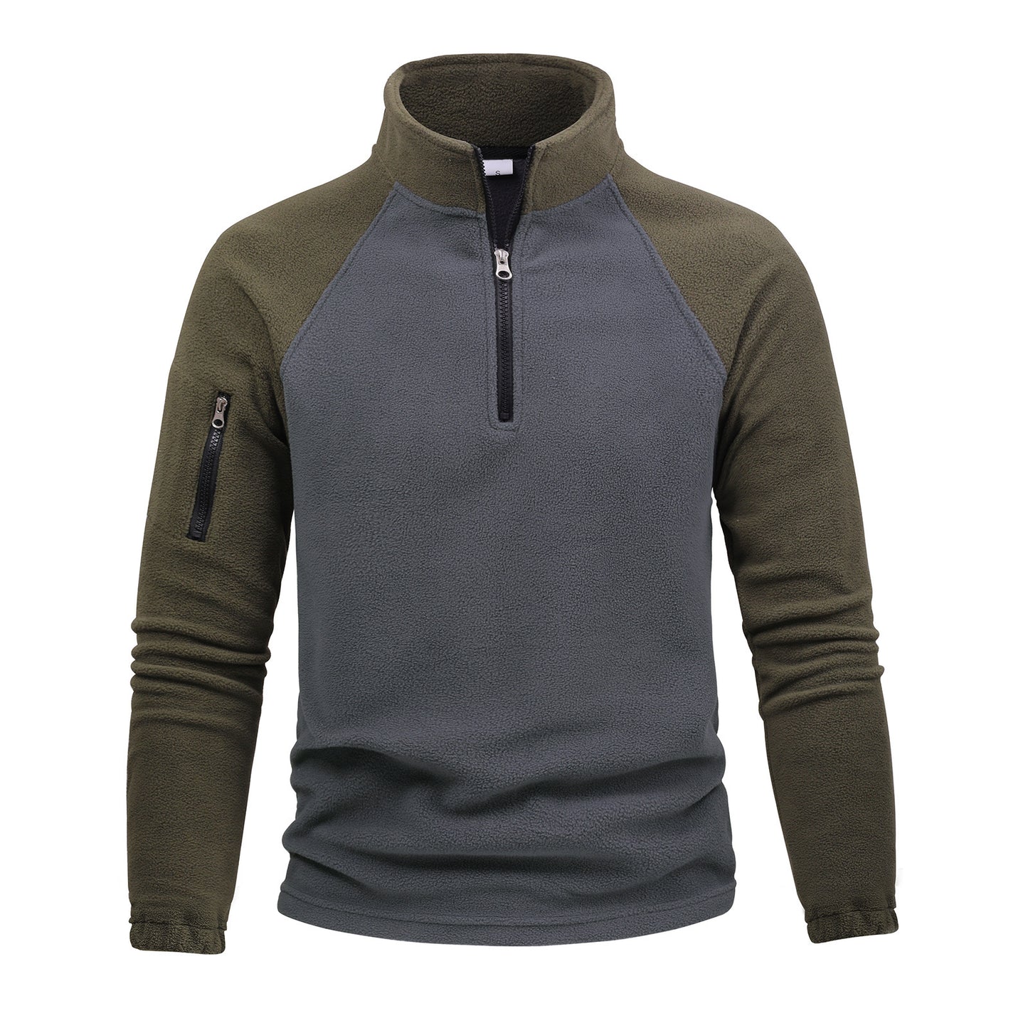 Contrast Zipper Pullover Top