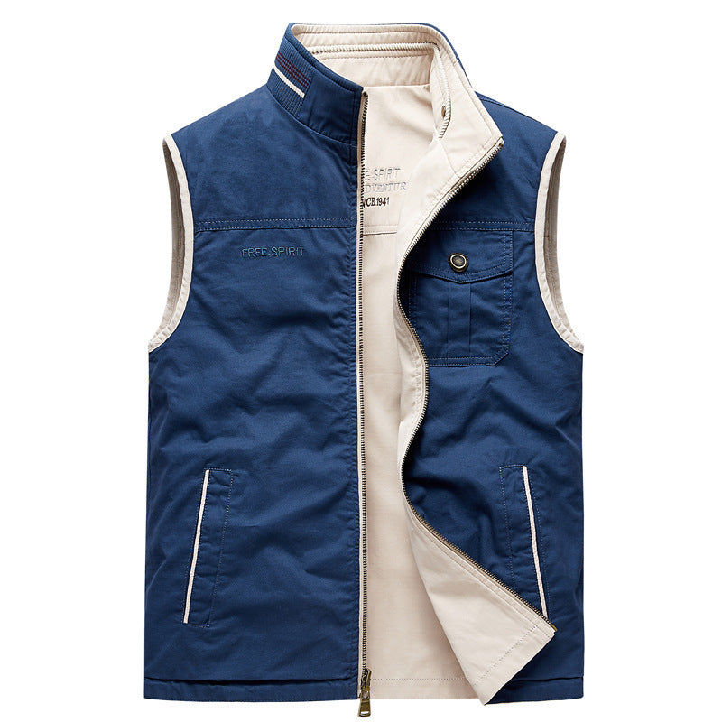 Double-Sided Cotton Work Vest for Men