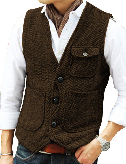 Herringbone Men’s Suit Vest