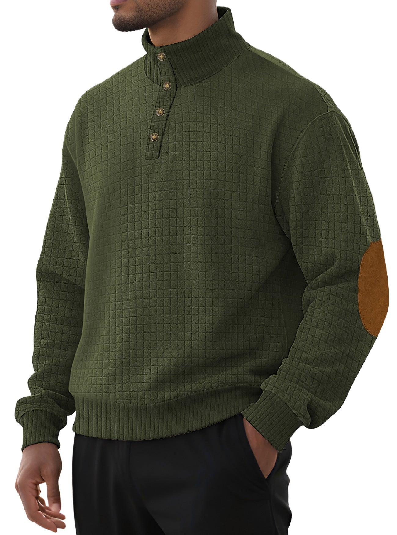 Plaid Stand-Collar Sweater