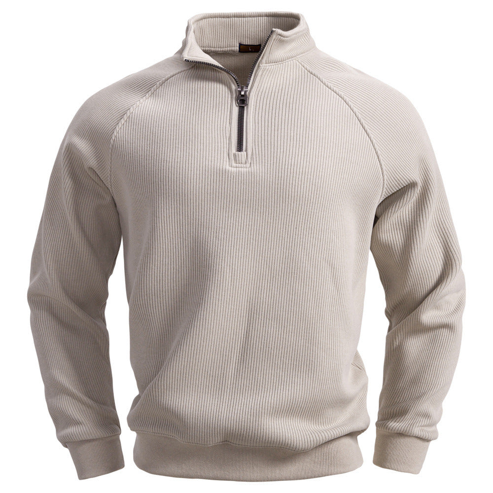 Half-Zip Fleece Stand Sweater