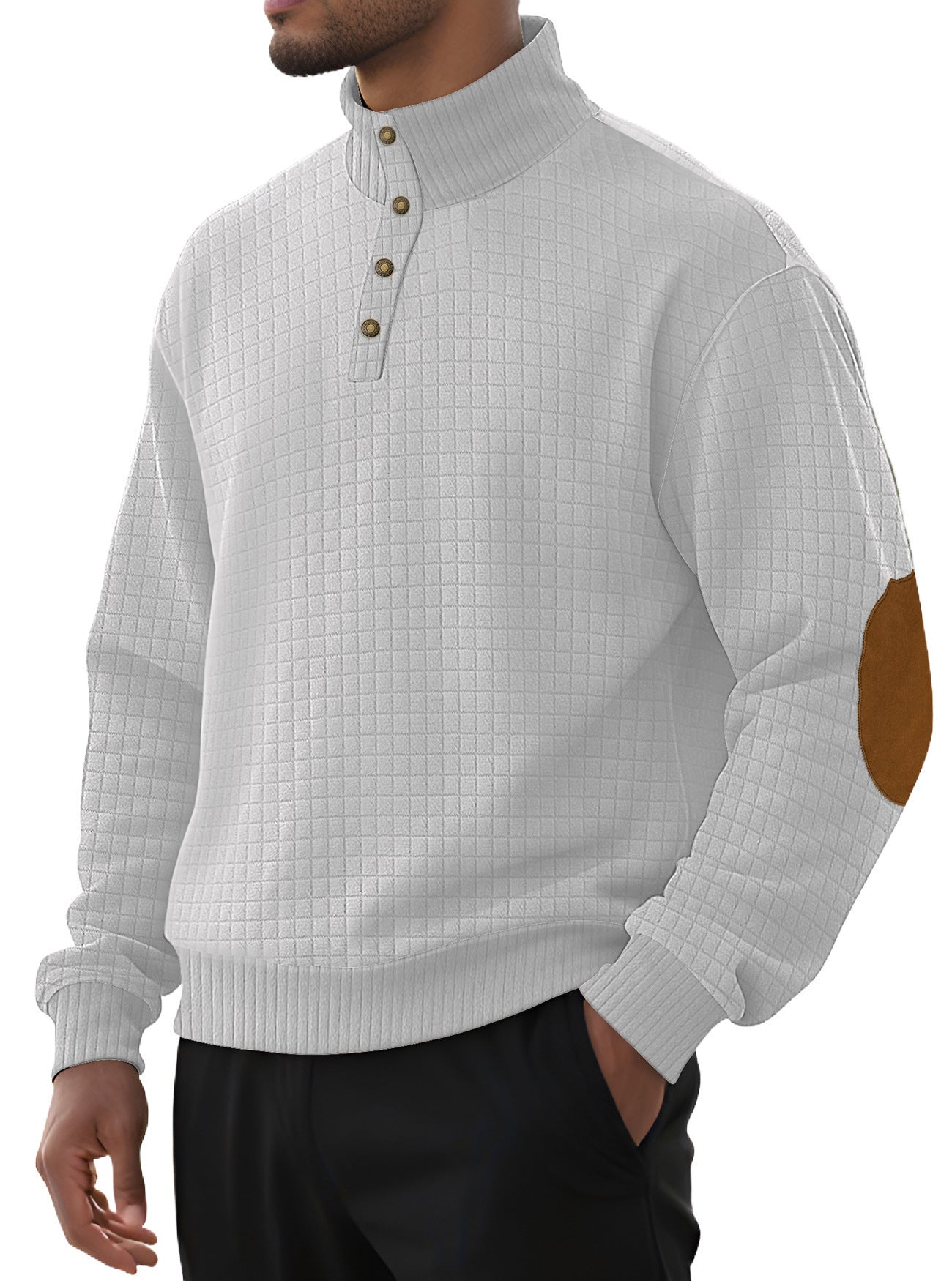 Plaid Stand-Collar Sweater