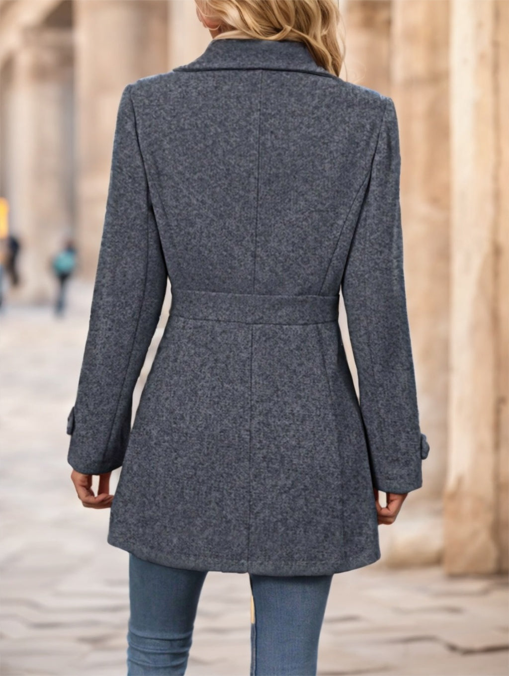 Women's Single-Breasted Woolen Coat