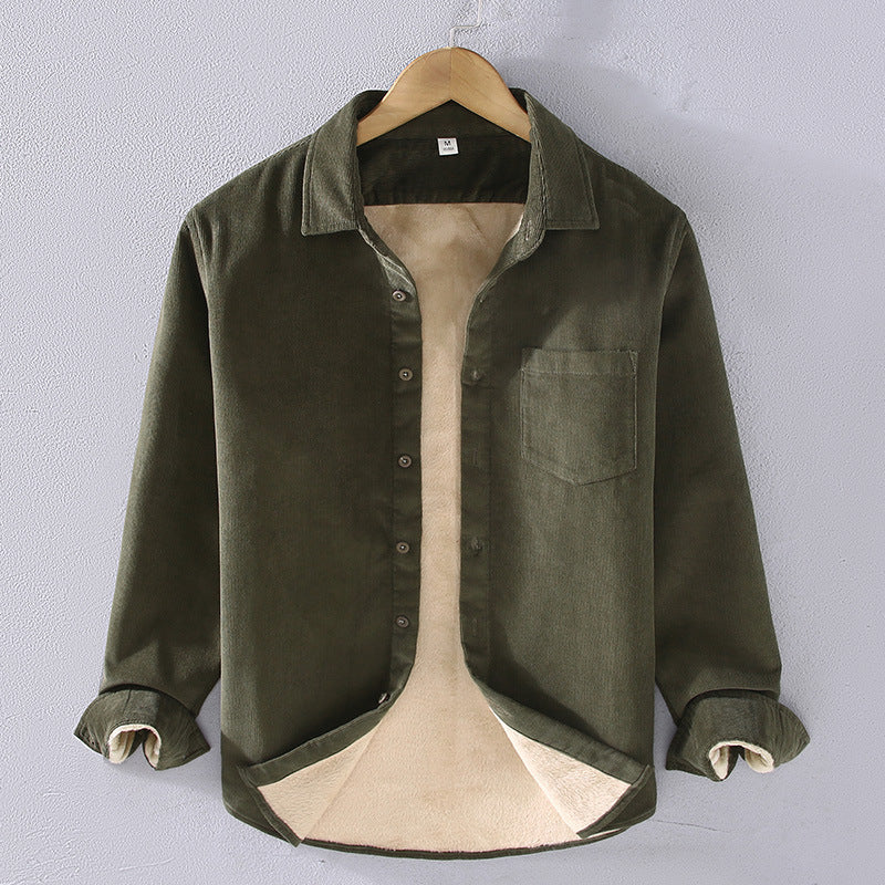 Men’s Square Collar Corduroy Shirt