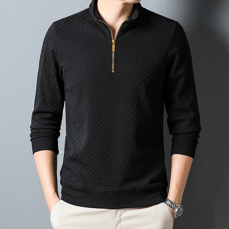 Long Sleeve Zipper Lapel Tee