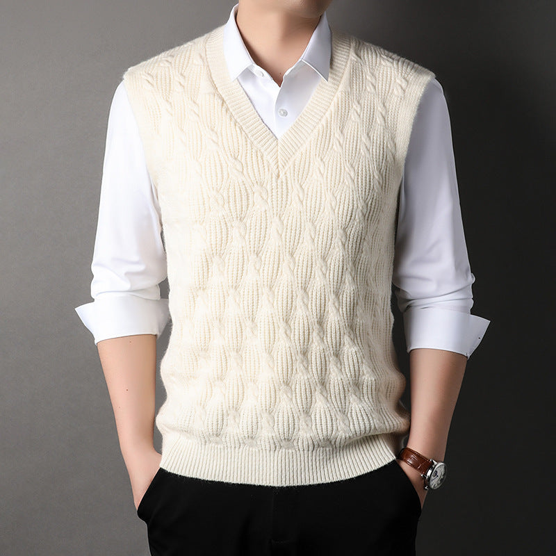 Men's Twisted Loose Woolen Vest