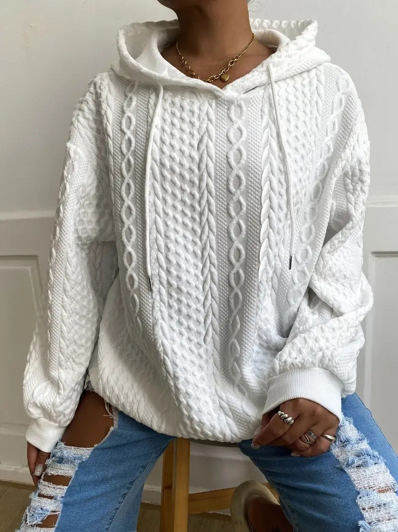 Women's Fashion Twist Pocket Hooded Sweatshirt