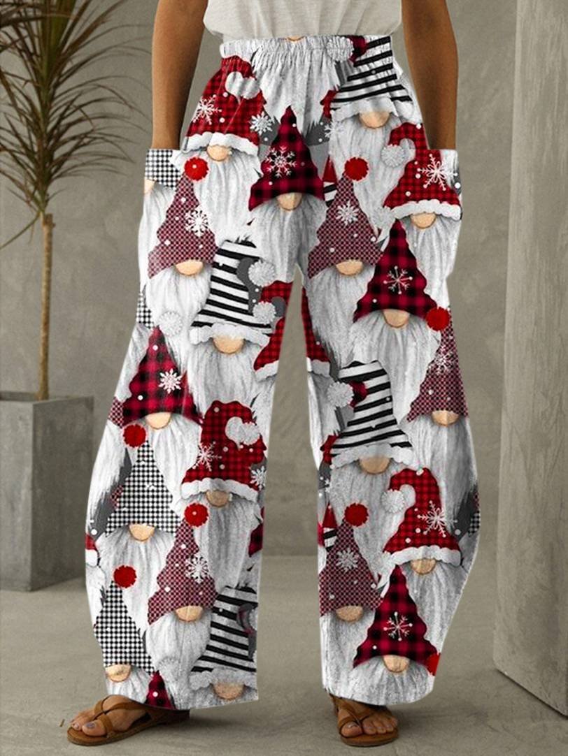 Street Hipster Mid-Waist Wide-Leg Pants