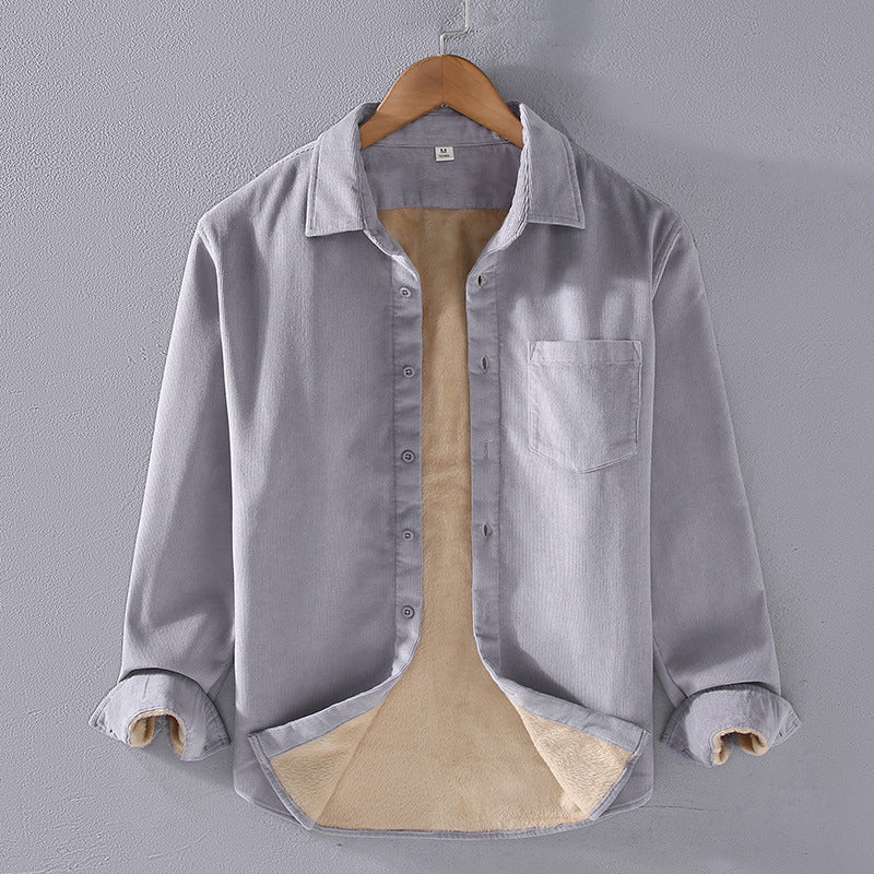 Men’s Square Collar Corduroy Shirt