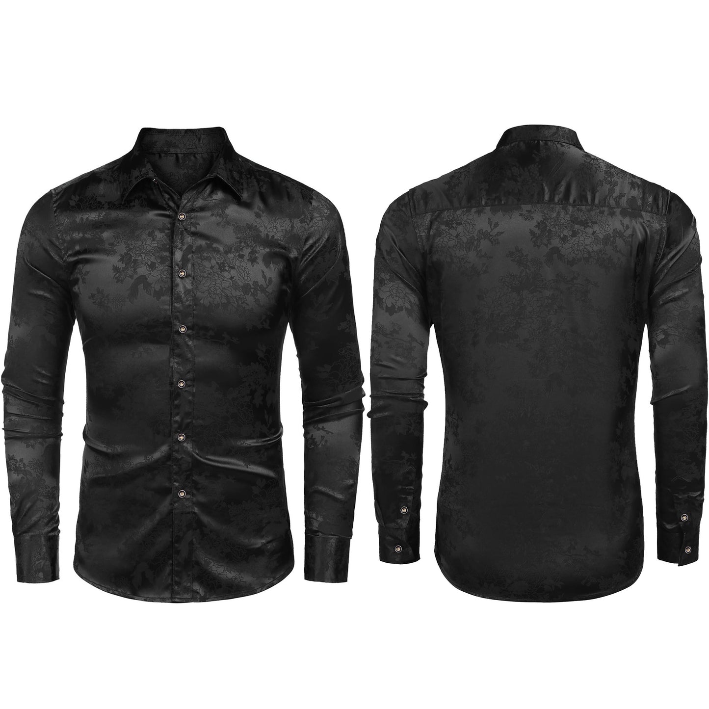 Silk Satin Retro Dress Shirt