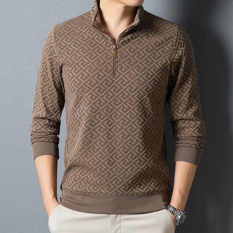Long Sleeve Zipper Lapel Tee