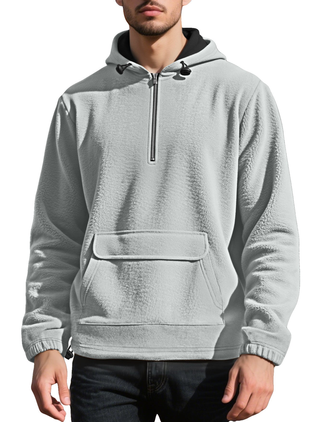 Half-Zip Padded Fleece Hoodie