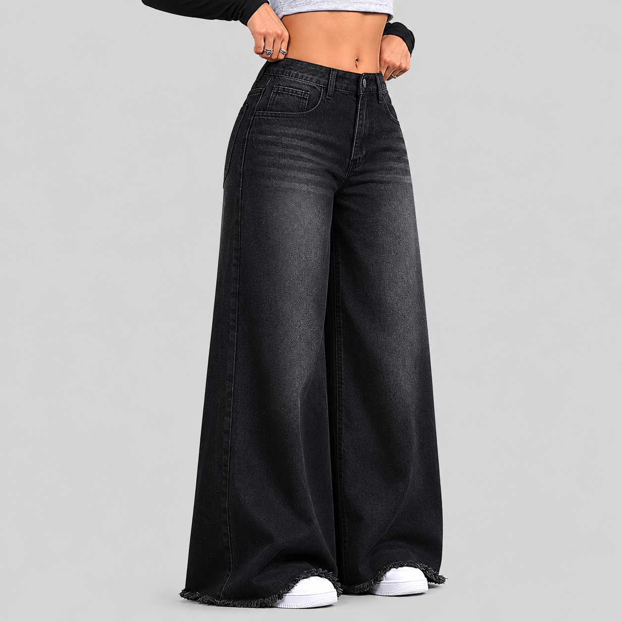 Loose Wide-Leg Retro Casual Versatile Jeans