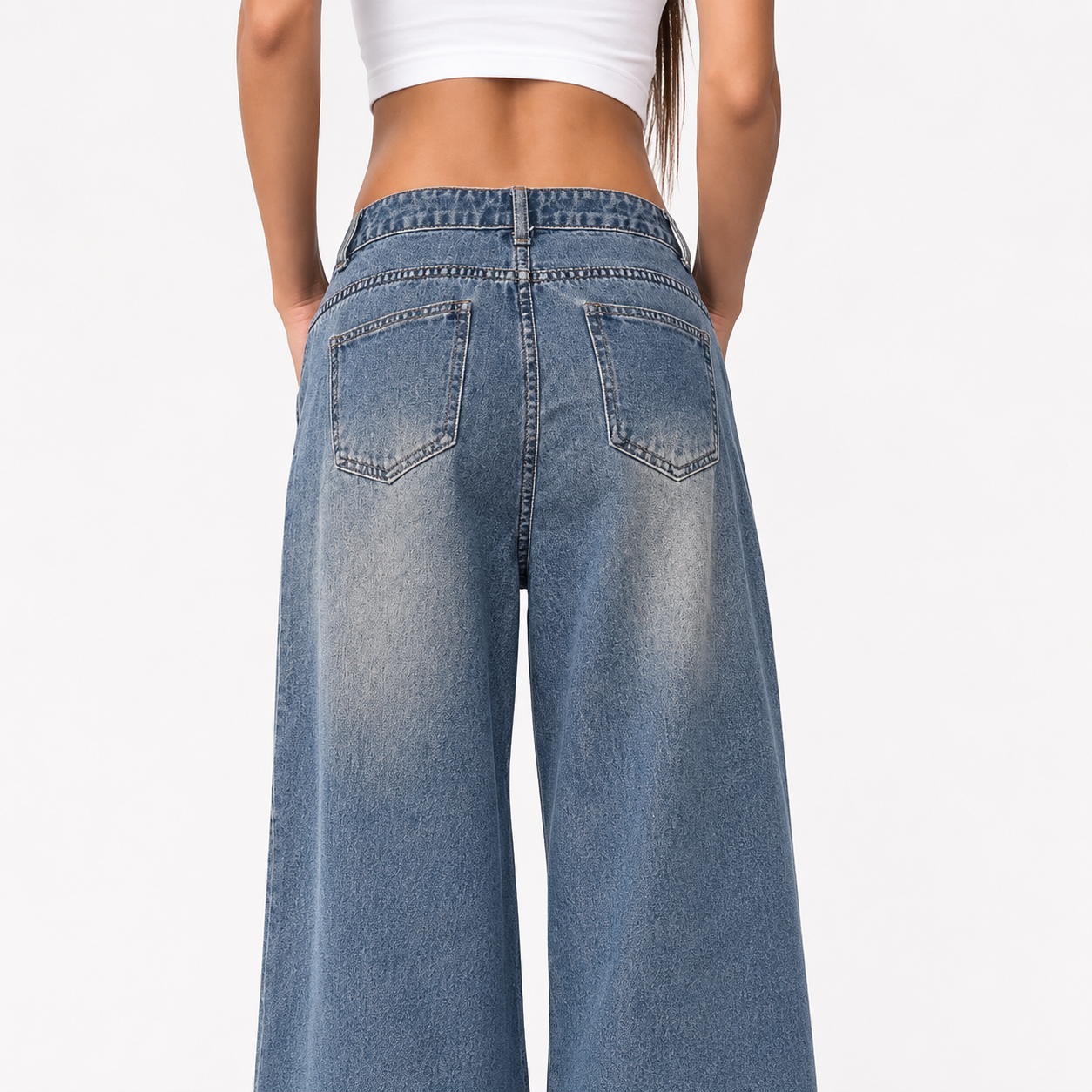 American Women’s Washed Vintage Denim Pants