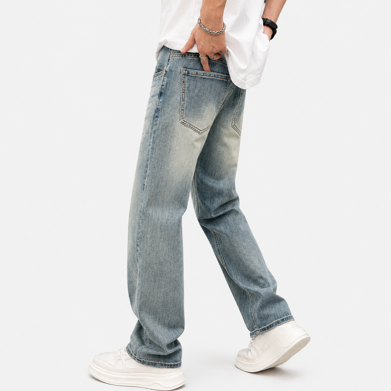 Casual Light Straight Fit Blue Jeans