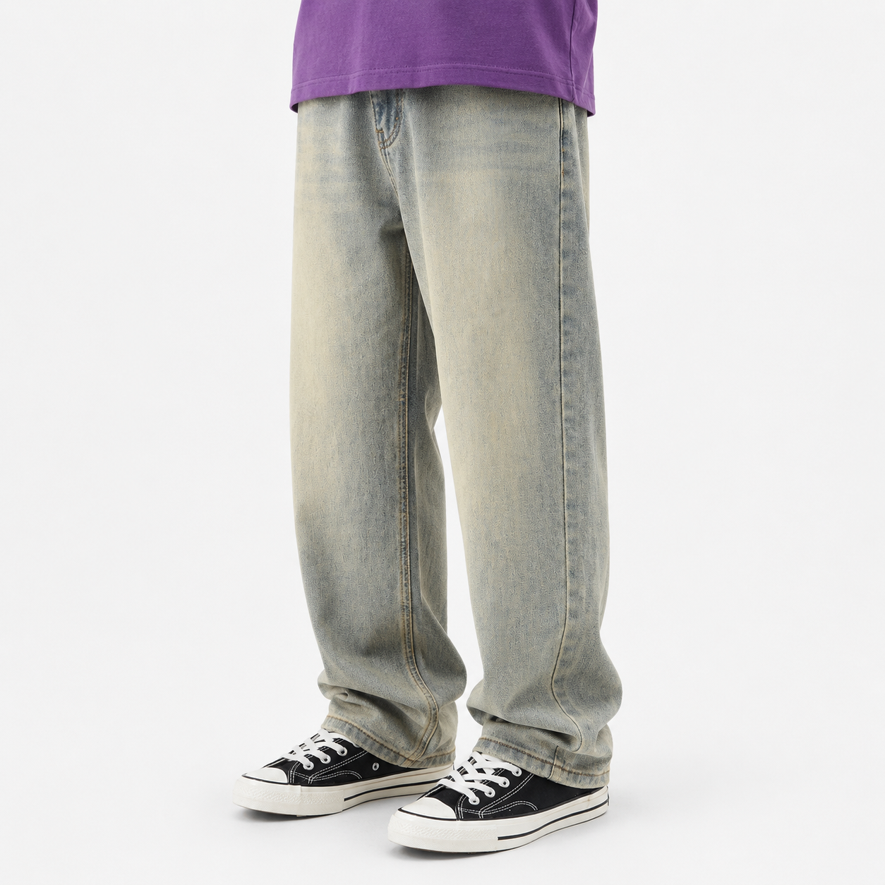 Japanese Style Straight Fit Casual Jeans