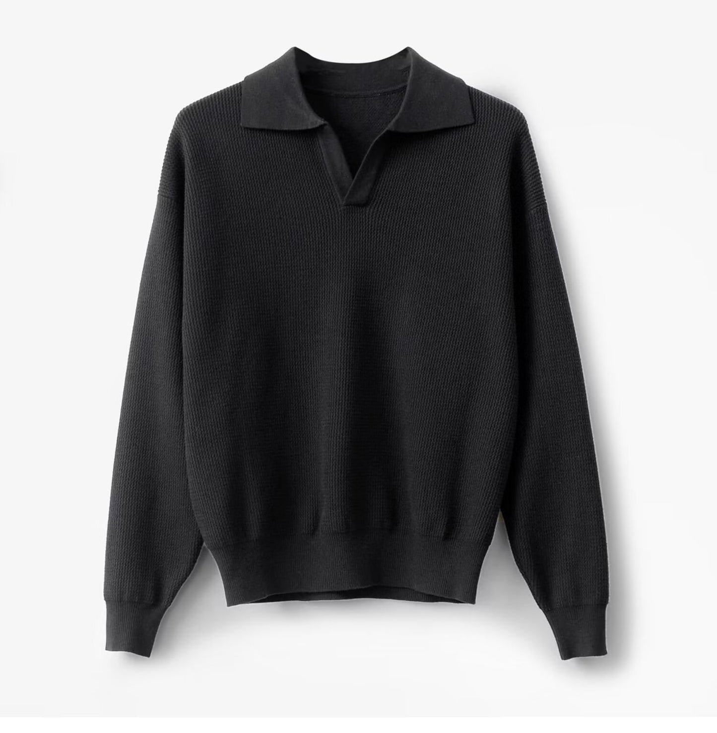 Men’s Solid Color Loose Long Sleeve Shirt