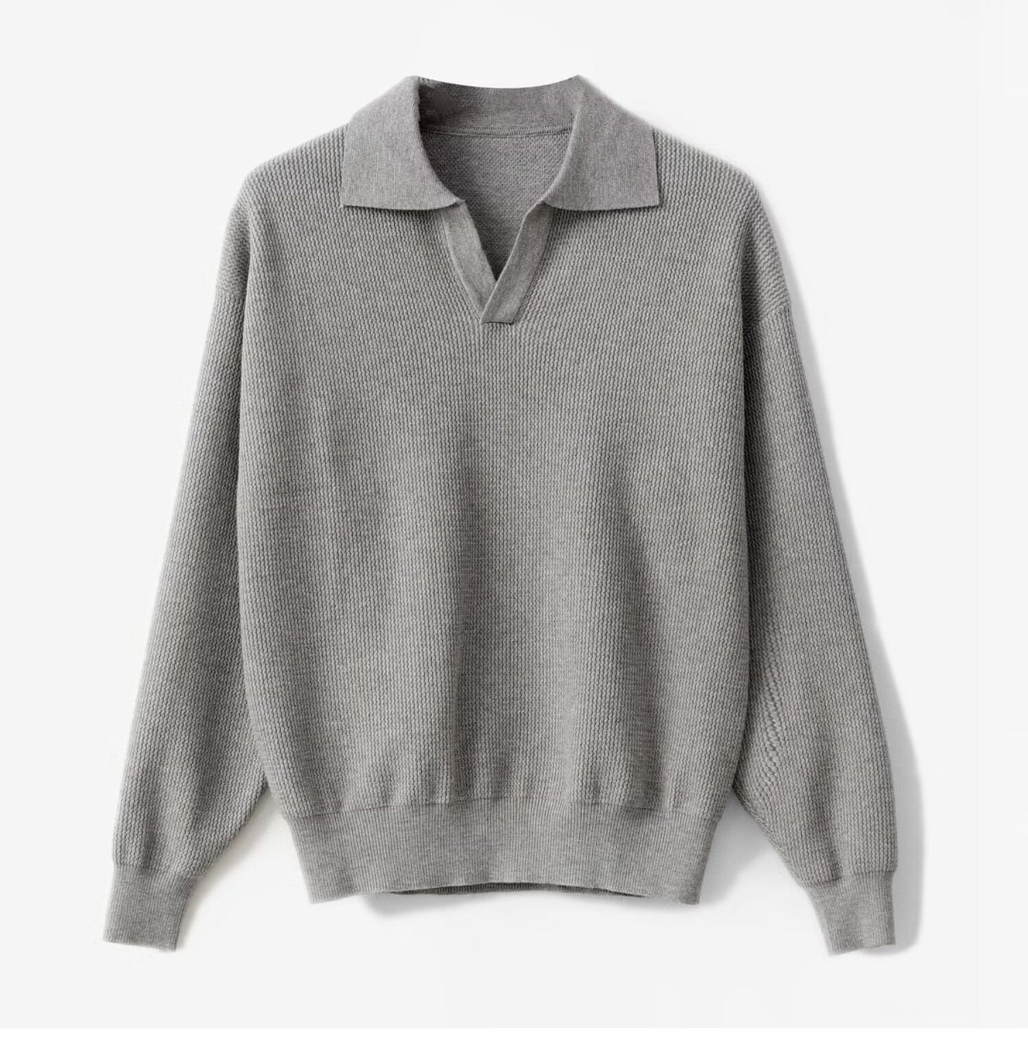 Men’s Solid Color Loose Long Sleeve Shirt