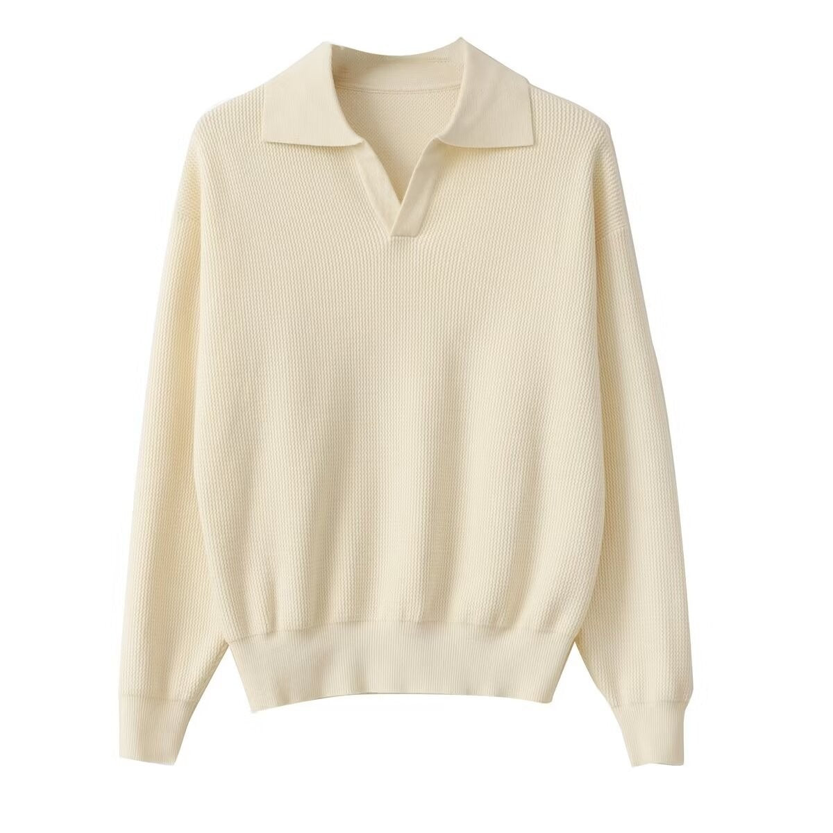 Men’s Solid Color Loose Long Sleeve Shirt