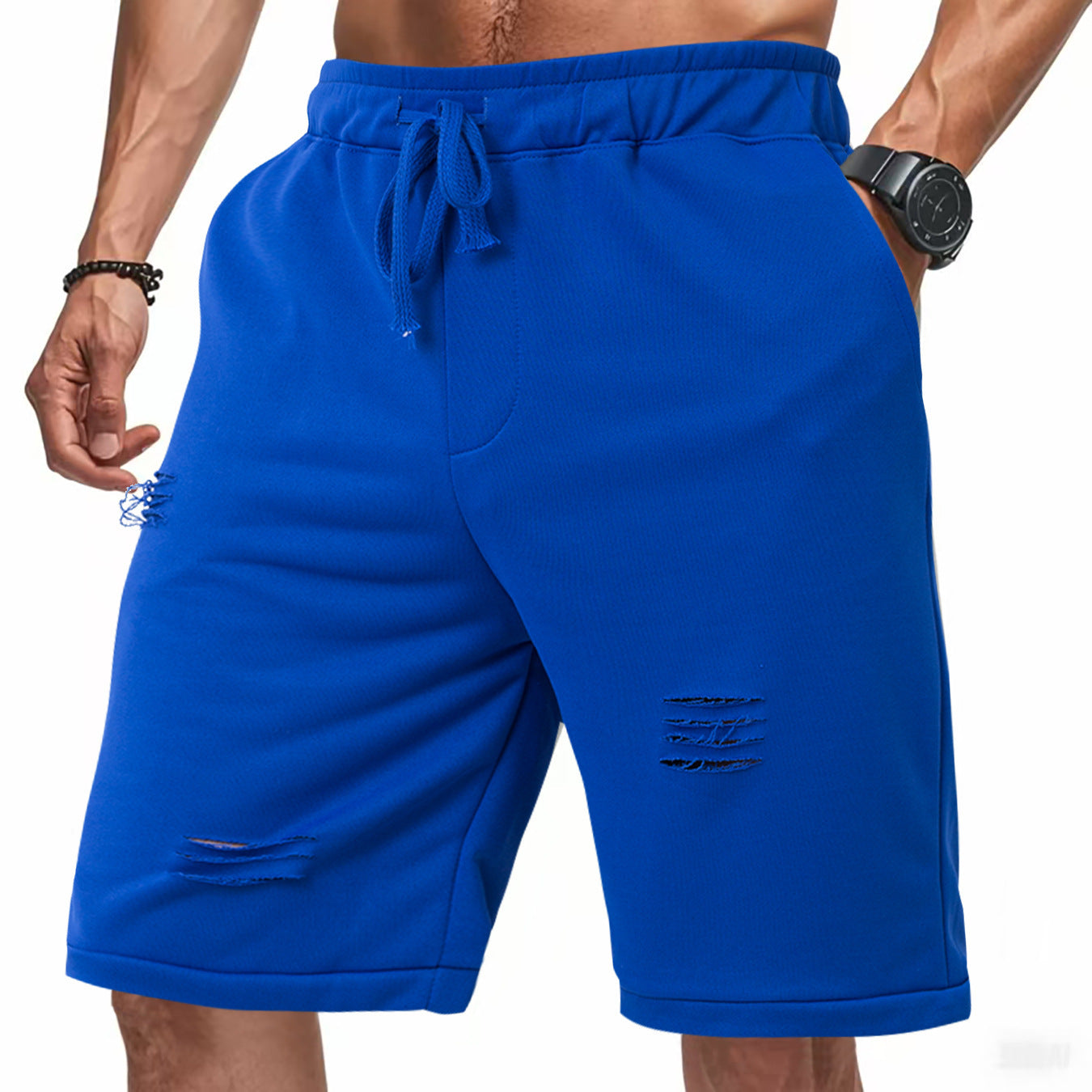 Ripped Knit Terry Sports Pants