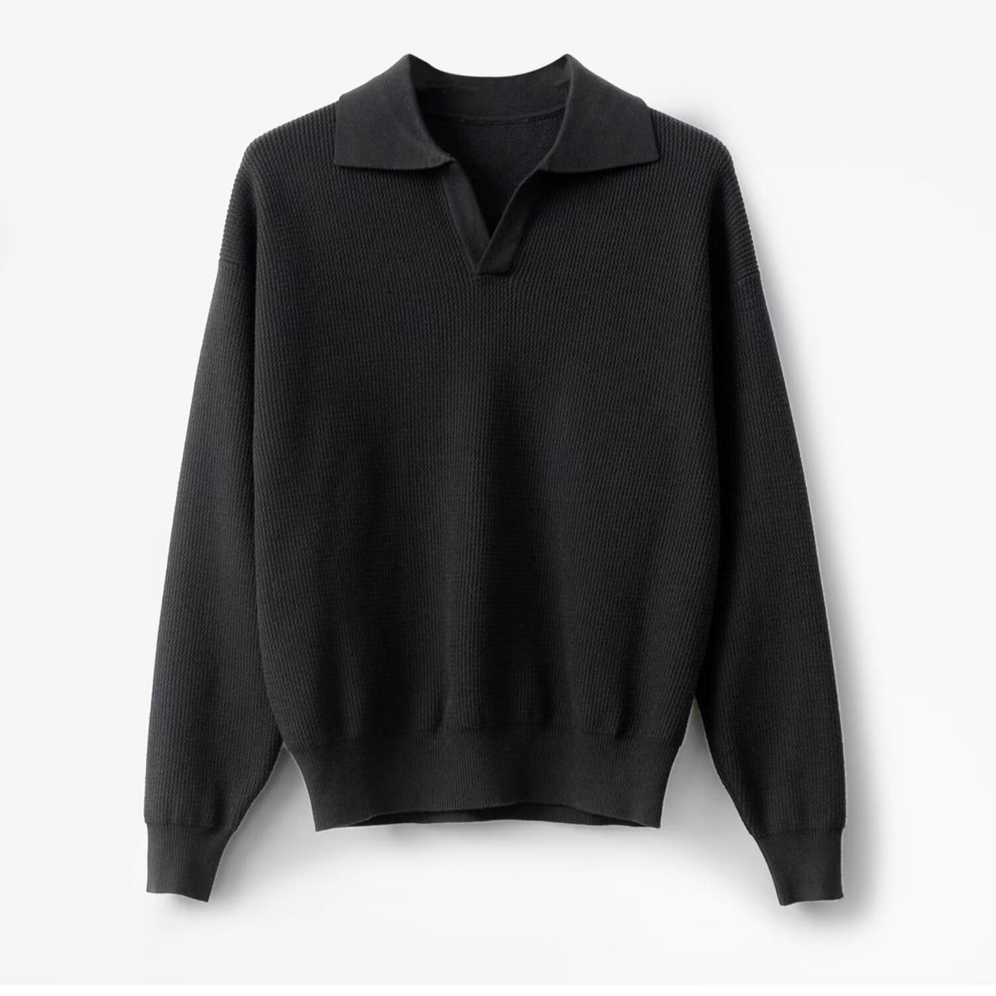 Men’s Solid Color Loose Long Sleeve Shirt
