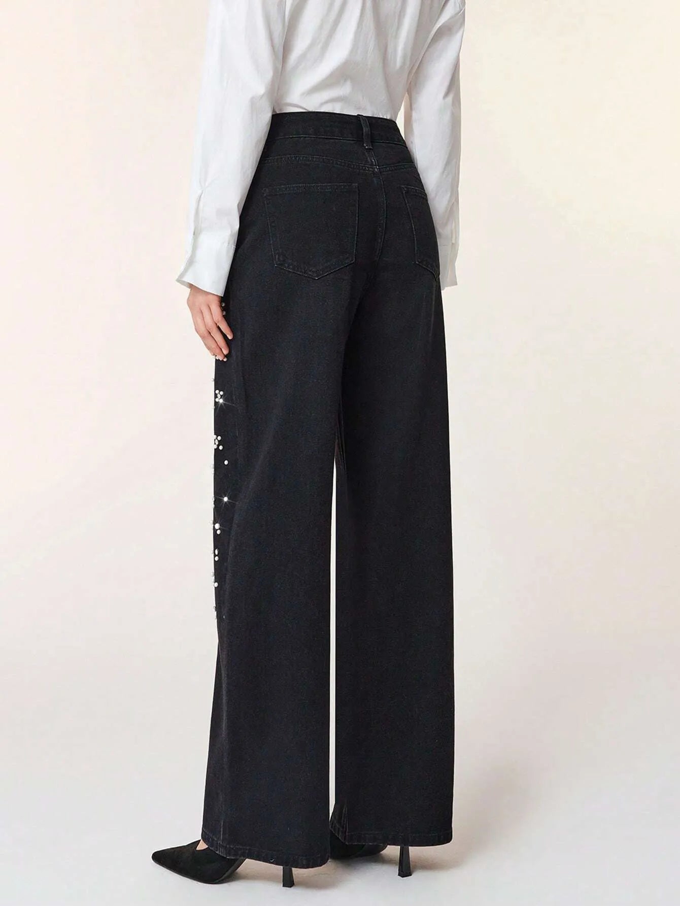 Slimming Straight-Leg Denim Trousers