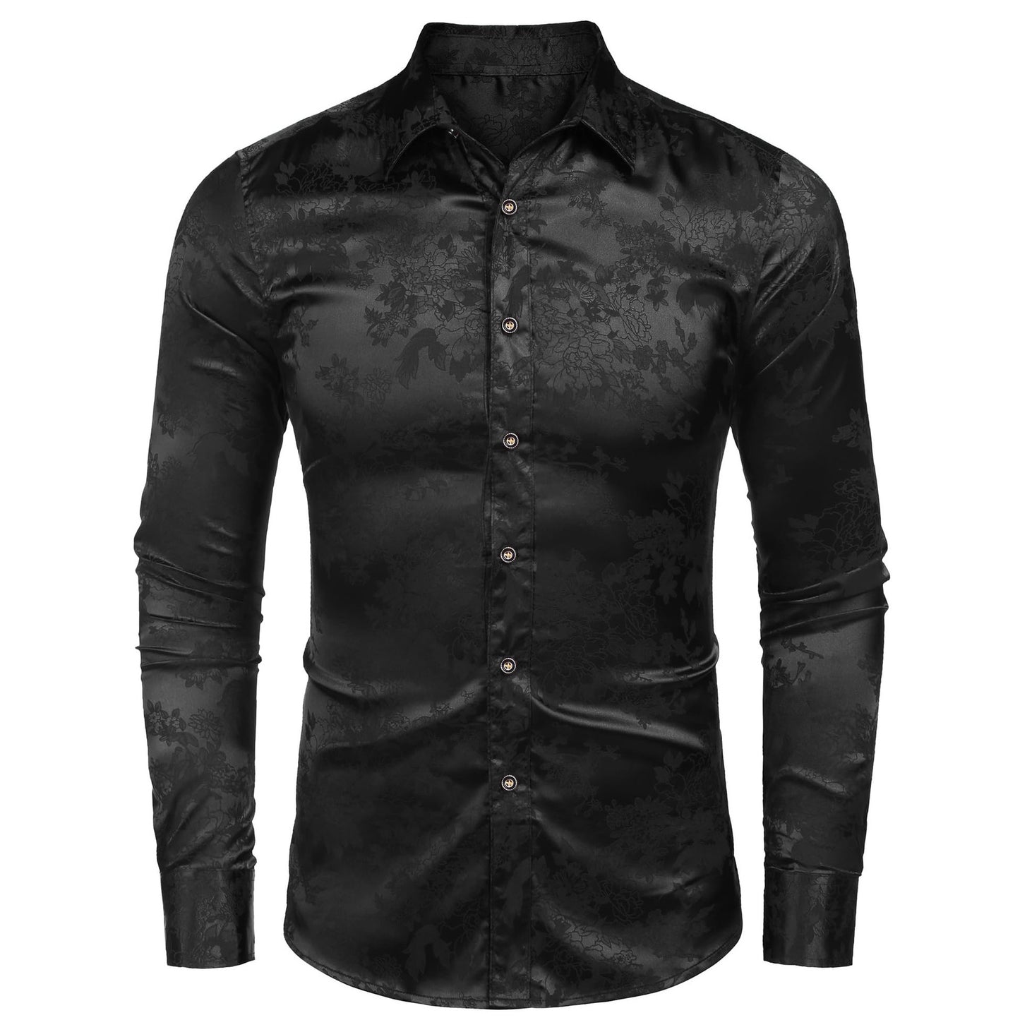 Silk Satin Retro Dress Shirt