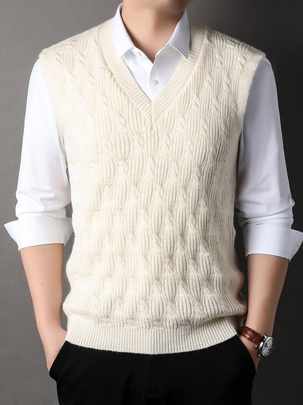 Men's Twisted Loose Woolen Vest